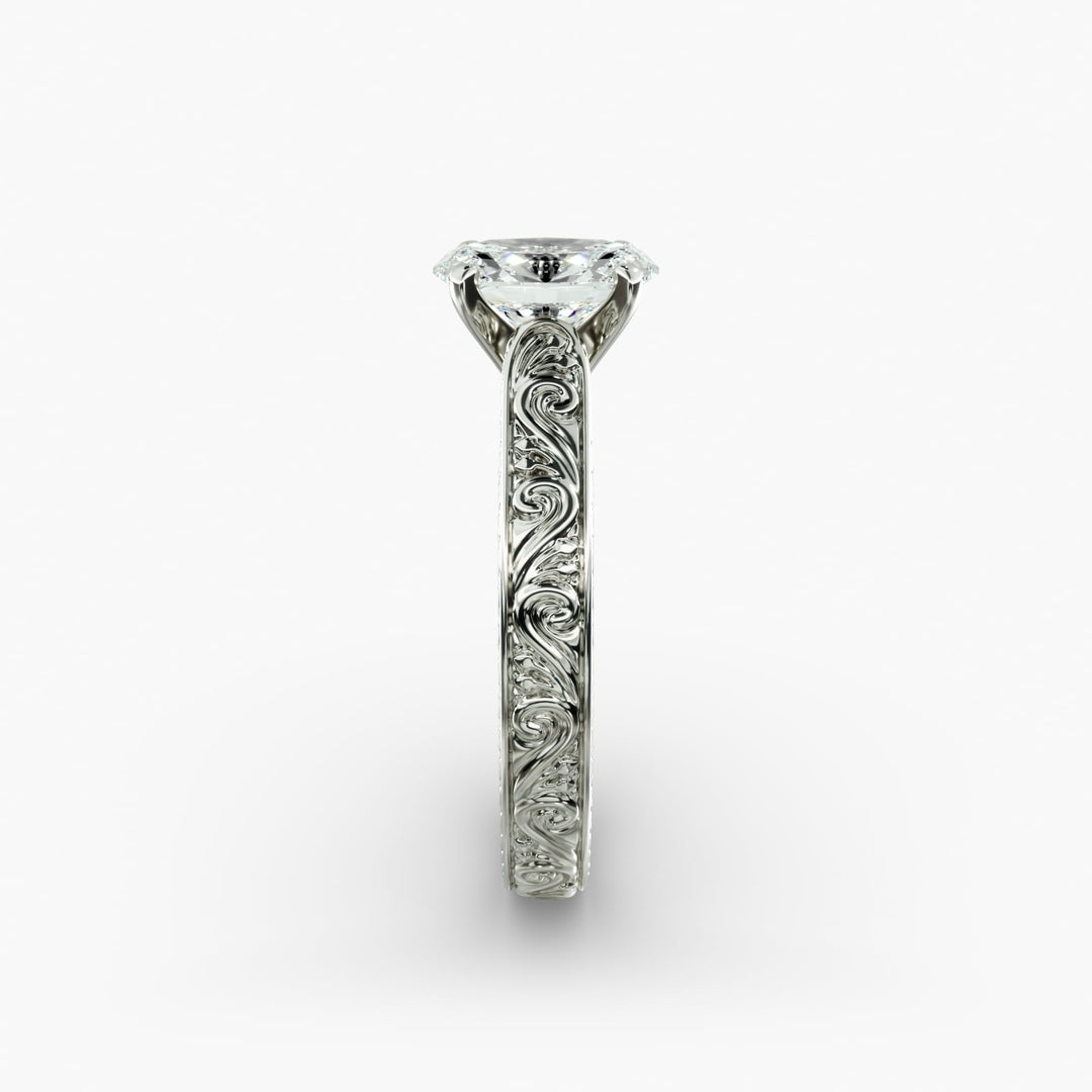 Oval Lab-Grown Diamond Designer Ring – Unique Artistic Style | IGI Certified | 10K/14K/18K Gold