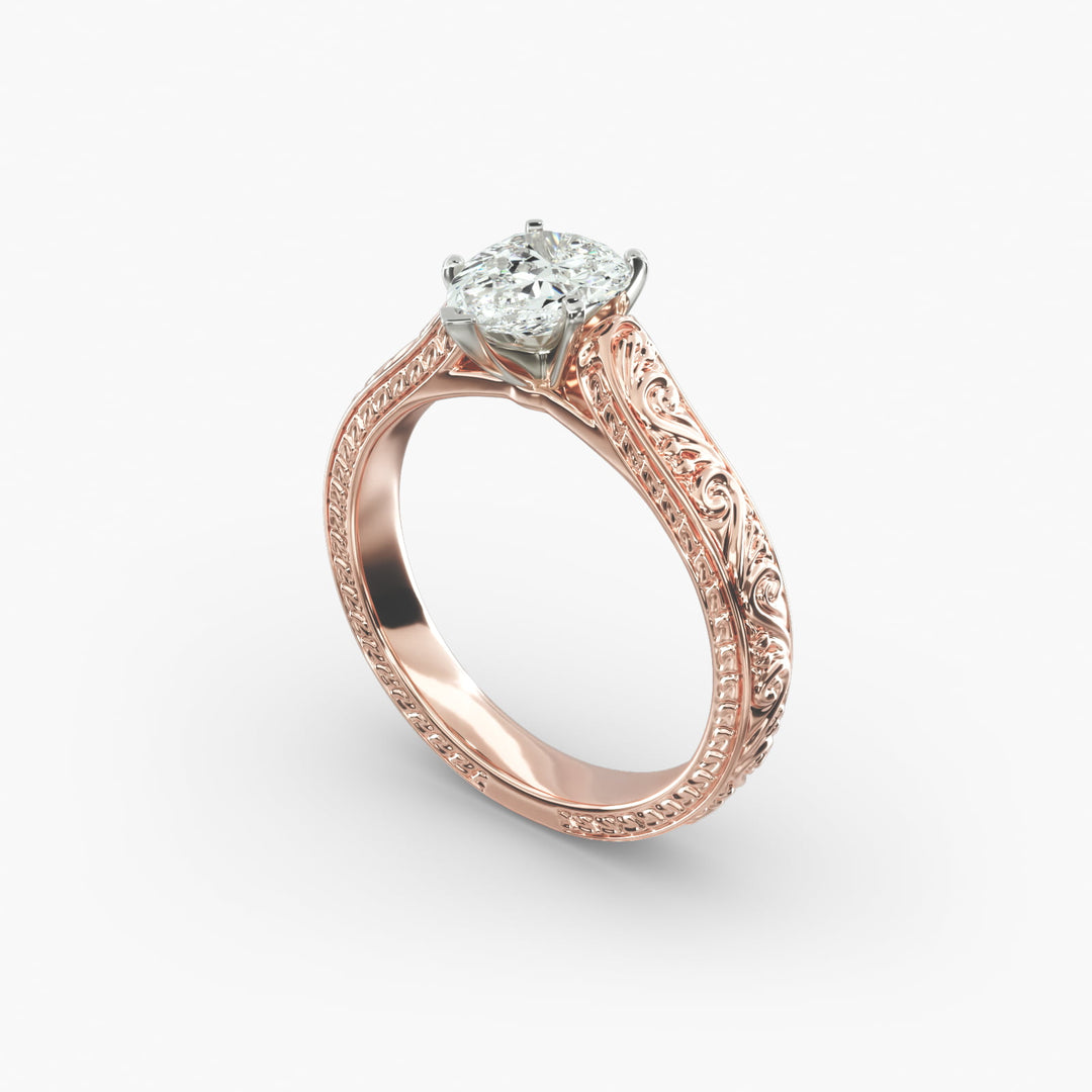 Pear Lab-Grown Diamond Designer Ring – Artistic Band | IGI Certified | 10K/14K/18K Gold