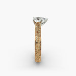 Load image into Gallery viewer, Pear Lab-Grown Diamond Designer Ring – Artistic Band | IGI Certified | 10K/14K/18K Gold
