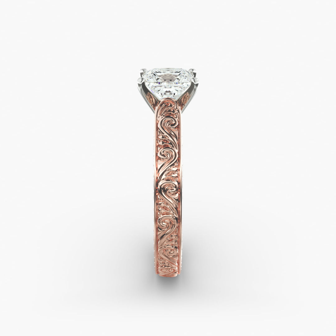 Princess Lab-Grown Diamond Designer Ring – Artistic Band | IGI Certified | 10K/14K/18K Gold