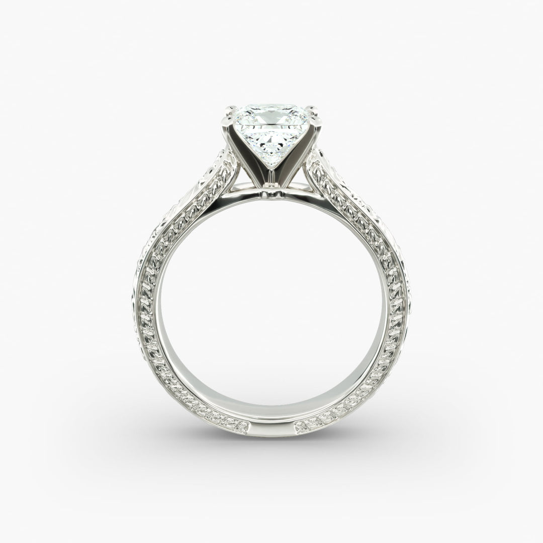 Princess Lab-Grown Diamond Designer Ring – Artistic Band | IGI Certified | 10K/14K/18K Gold