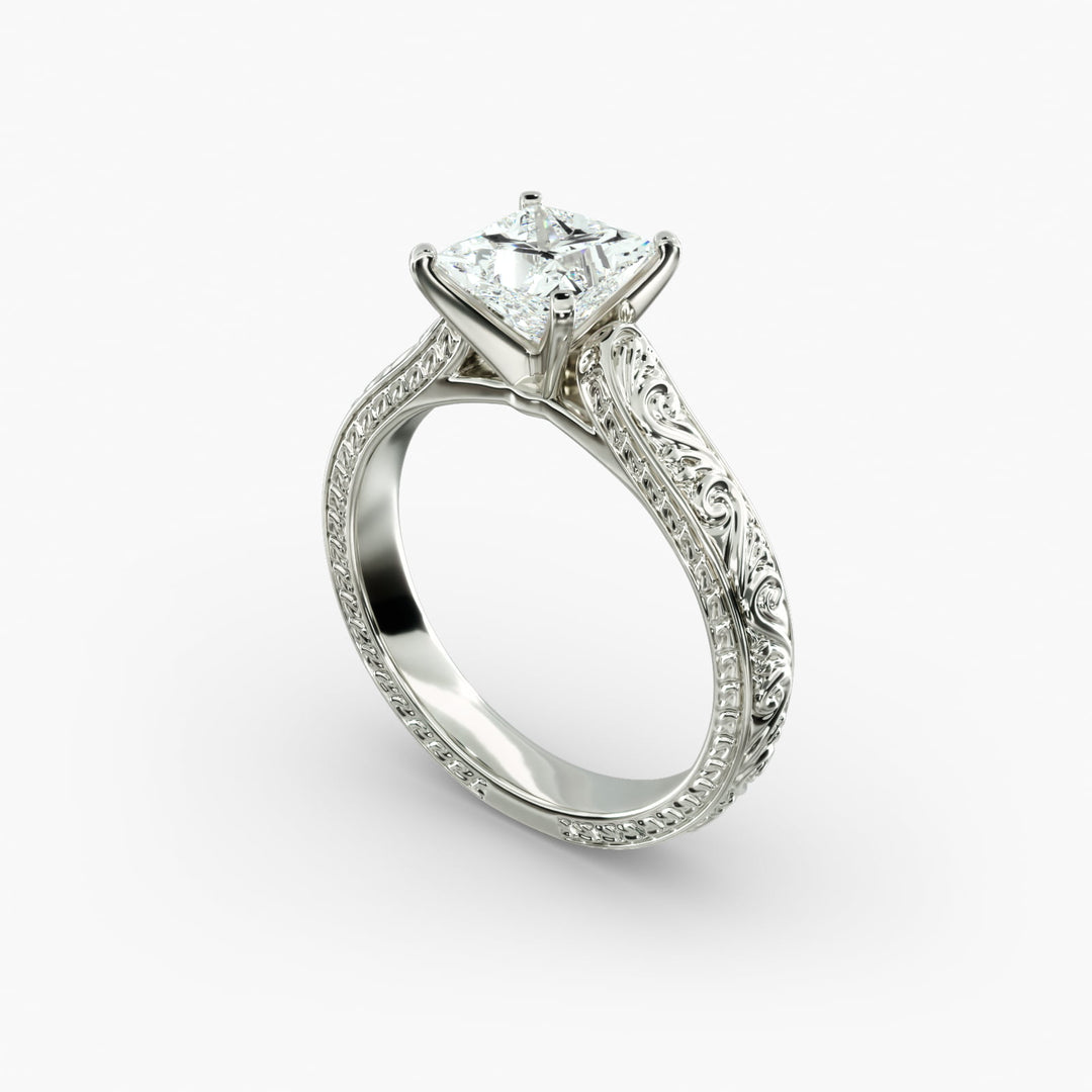 Princess Lab-Grown Diamond Designer Ring – Artistic Band | IGI Certified | 10K/14K/18K Gold