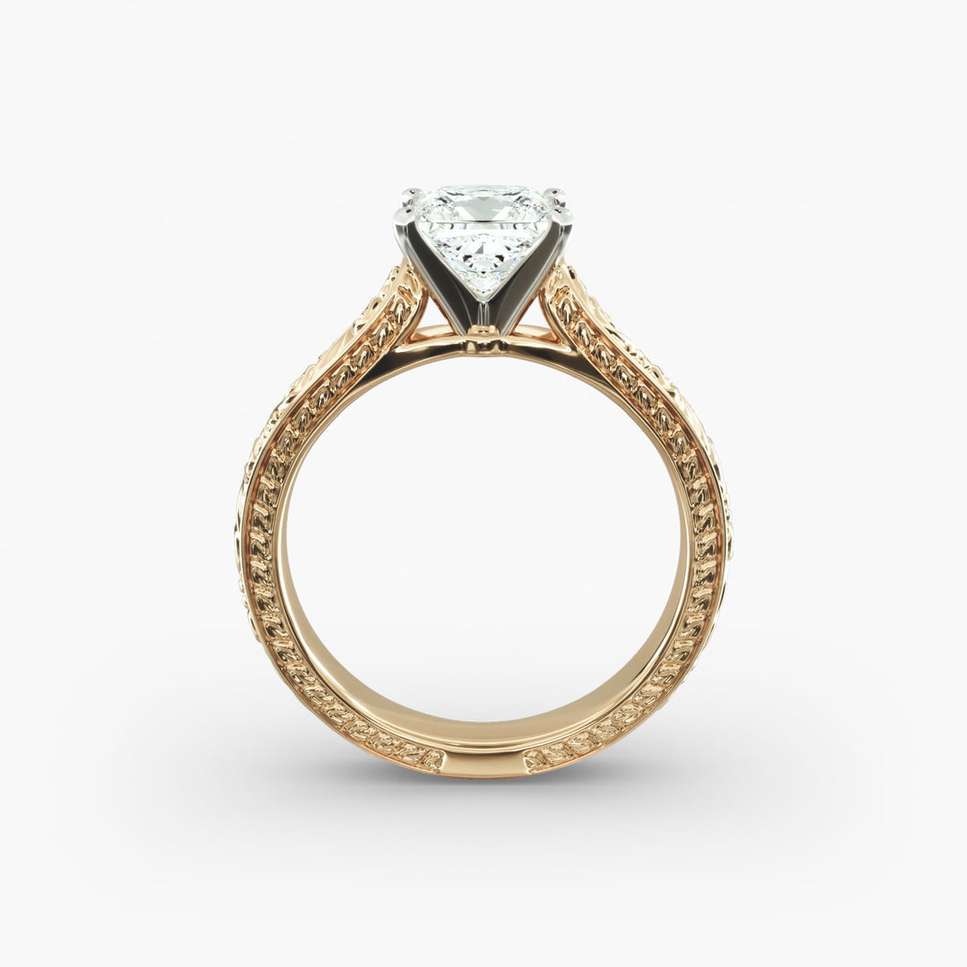 Princess Lab-Grown Diamond Designer Ring – Artistic Band | IGI Certified | 10K/14K/18K Gold