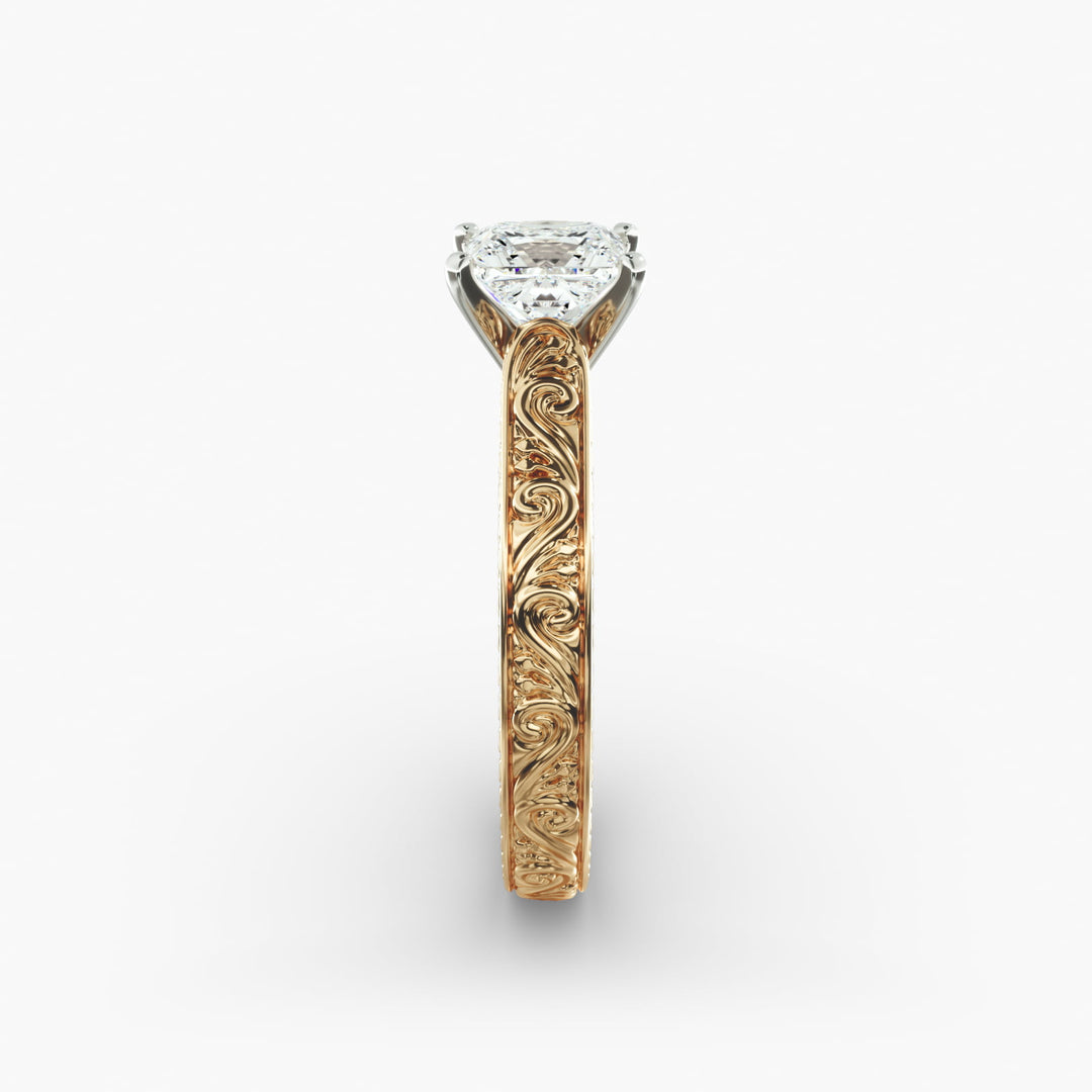 Princess Lab-Grown Diamond Designer Ring – Artistic Band | IGI Certified | 10K/14K/18K Gold