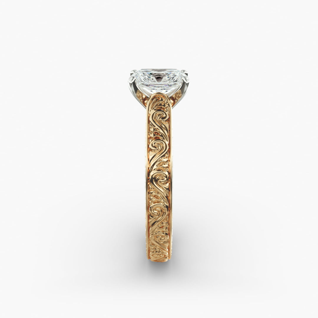 Radiant Cut Designer Lab-Grown Diamond Ring | 0.50–5.00 Carat | IGI Certified | Yellow, White, Rose Gold