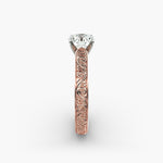 Load image into Gallery viewer, Round Lab-Grown Diamond Ring – Unique Band Design | IGI Certified | 10K/14K/18K Gold
