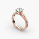 Load image into Gallery viewer, Round Lab-Grown Diamond Ring – Unique Band Design | IGI Certified | 10K/14K/18K Gold
