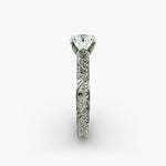 Load image into Gallery viewer, Round Lab-Grown Diamond Ring – Unique Band Design | IGI Certified | 10K/14K/18K Gold
