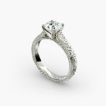 Load image into Gallery viewer, Round Lab-Grown Diamond Ring – Unique Band Design | IGI Certified | 10K/14K/18K Gold
