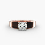 Load image into Gallery viewer, Cushion Lab-Grown Diamond Bold Classic Band Ring – Timeless Luxury | IGI Certified | 10K/14K/18K Gold
