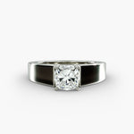Load image into Gallery viewer, Cushion Lab-Grown Diamond Bold Classic Band Ring – Timeless Luxury | IGI Certified | 10K/14K/18K Gold
