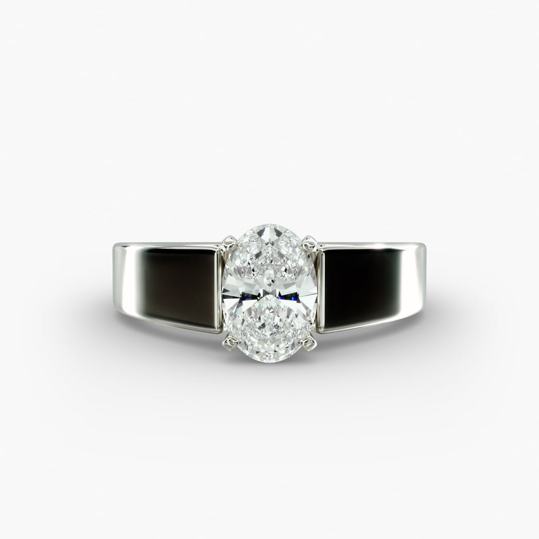 Oval Lab-Grown Diamond Bold Classic Band Ring – Timeless Designer Style | IGI Certified | 10K/14K/18K Gold