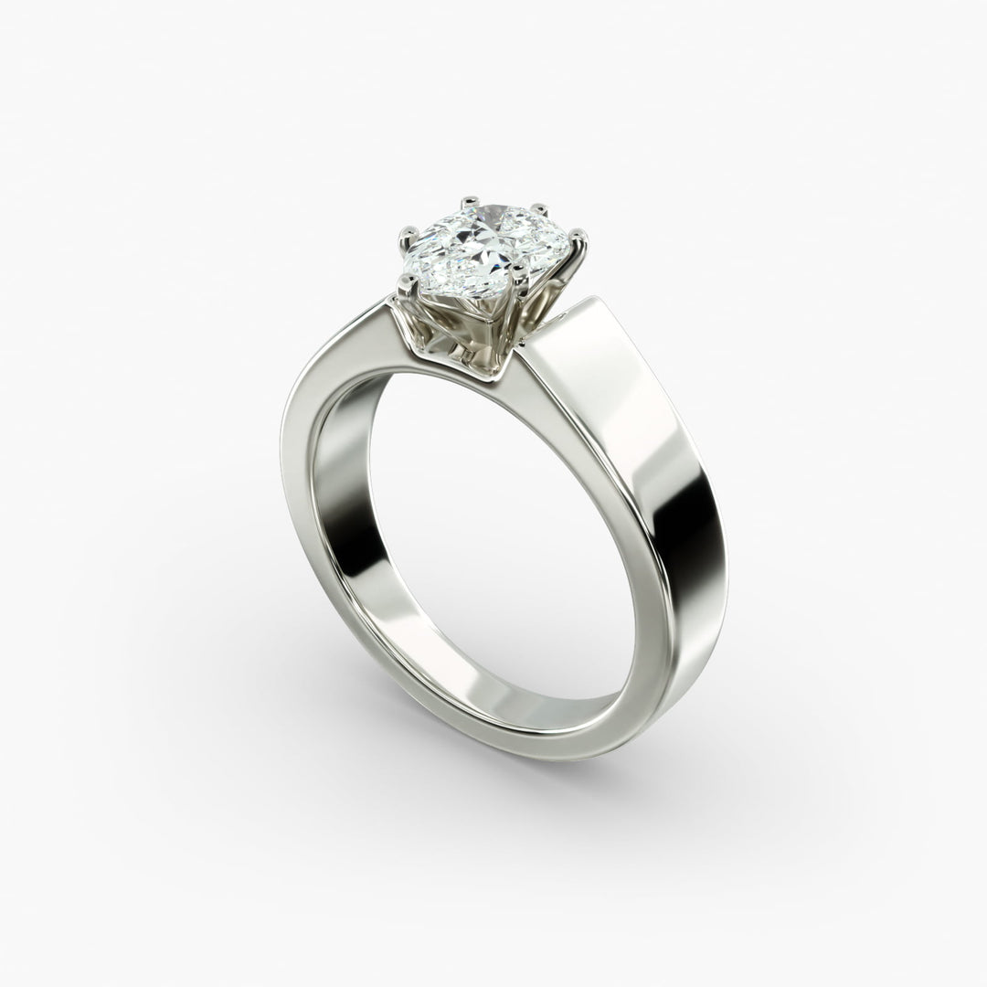 Pear Lab-Grown Diamond Bold Classic Band Ring – Elegant Designer Look | IGI Certified | 10K/14K/18K Gold
