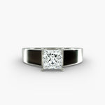Load image into Gallery viewer, Princess Lab-Grown Diamond Bold Classic Band Ring – Modern Royal Style | IGI Certified | 10K/14K/18K Gold
