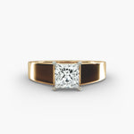 Load image into Gallery viewer, Princess Lab-Grown Diamond Bold Classic Band Ring – Modern Royal Style | IGI Certified | 10K/14K/18K Gold
