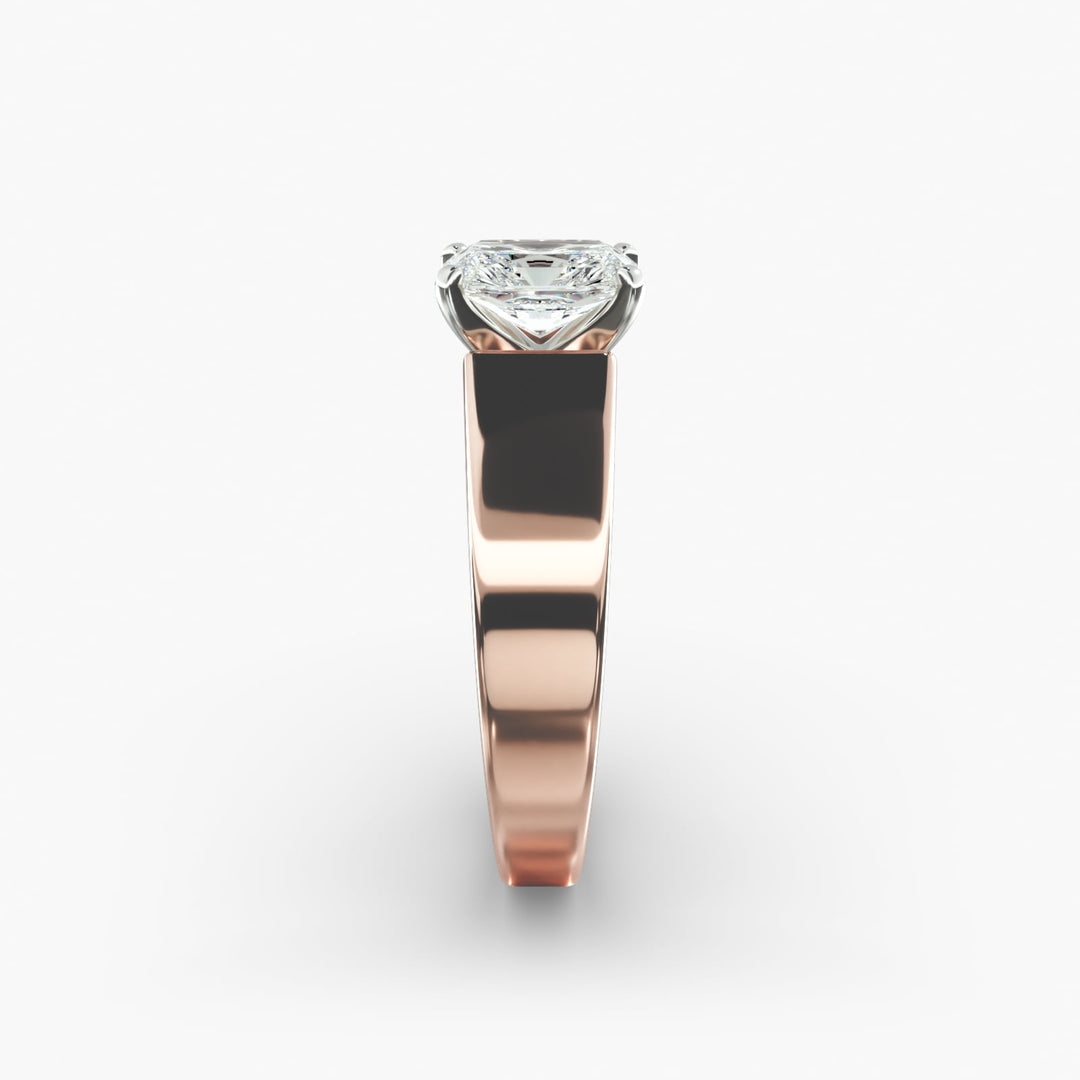 Radiant Cut Bold Band Lab-Grown Diamond Ring | 0.50–5.00 Carat | IGI Certified | Yellow, White, Rose Gold