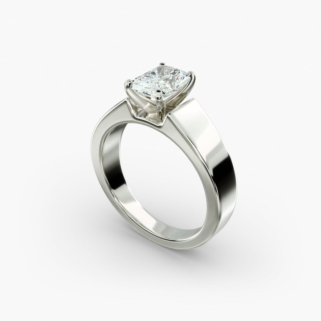 Radiant Cut Bold Band Lab-Grown Diamond Ring | 0.50–5.00 Carat | IGI Certified | Yellow, White, Rose Gold