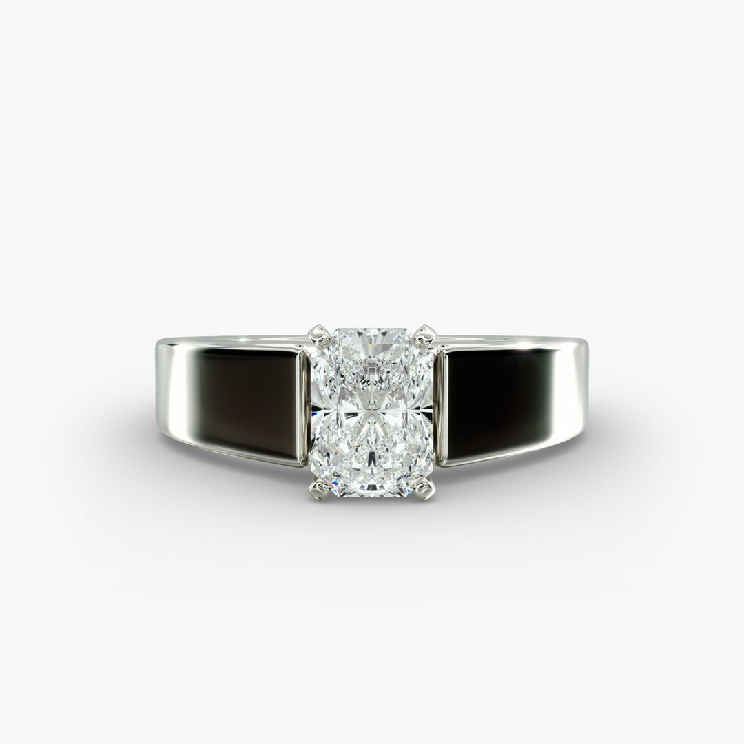 Radiant Cut Bold Band Lab-Grown Diamond Ring | 0.50–5.00 Carat | IGI Certified | Yellow, White, Rose Gold