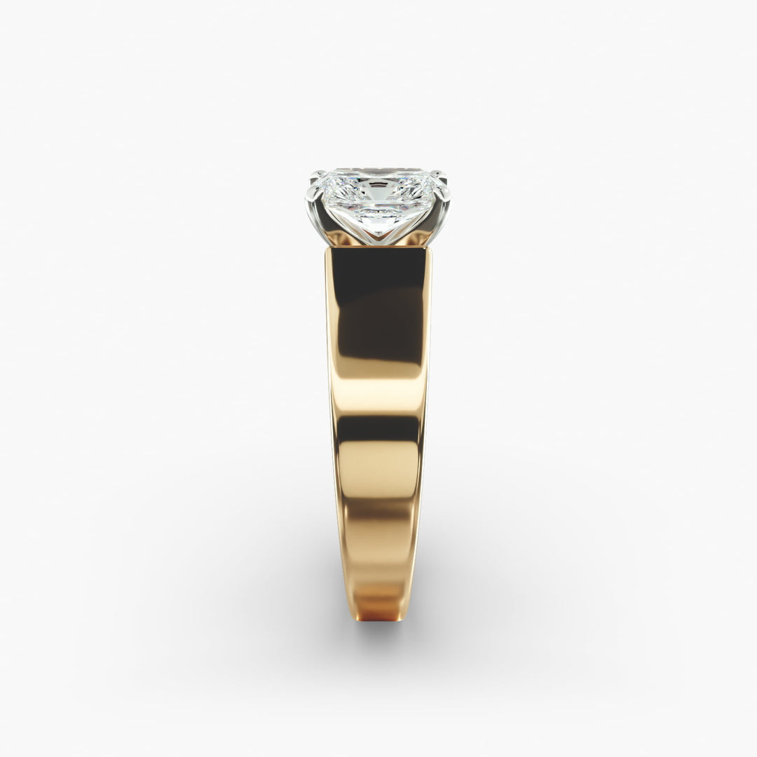 Radiant Cut Bold Band Lab-Grown Diamond Ring | 0.50–5.00 Carat | IGI Certified | Yellow, White, Rose Gold