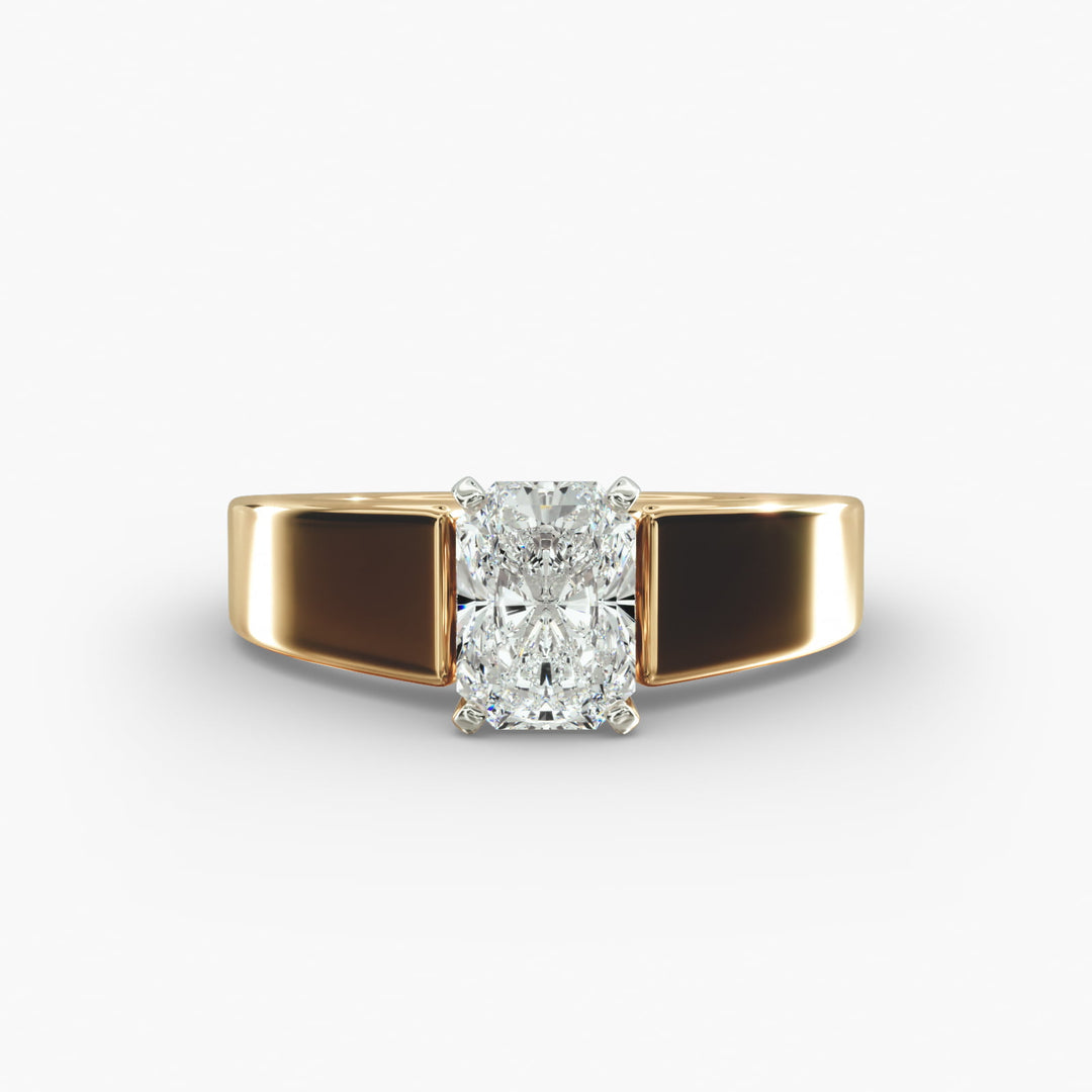Radiant Cut Bold Band Lab-Grown Diamond Ring | 0.50–5.00 Carat | IGI Certified | Yellow, White, Rose Gold