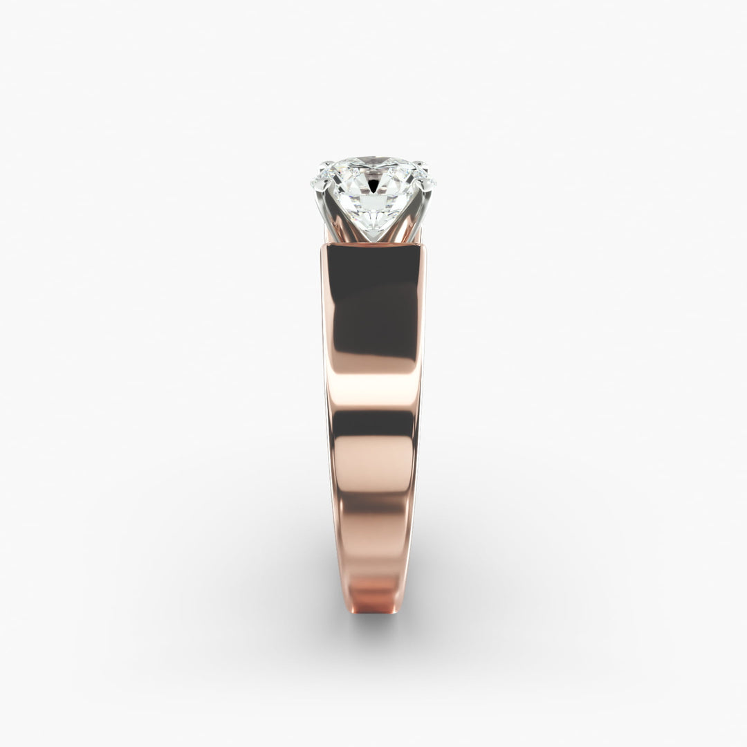 Round Brilliant Lab-Grown Diamond Bold Classic Band Ring – Iconic Elegance | IGI Certified | 10K/14K/18K Gold