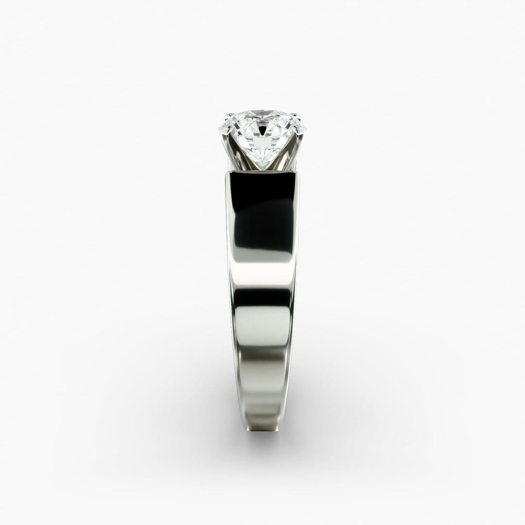 Round Brilliant Lab-Grown Diamond Bold Classic Band Ring – Iconic Elegance | IGI Certified | 10K/14K/18K Gold