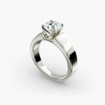 Load image into Gallery viewer, Round Brilliant Lab-Grown Diamond Bold Classic Band Ring – Iconic Elegance | IGI Certified | 10K/14K/18K Gold
