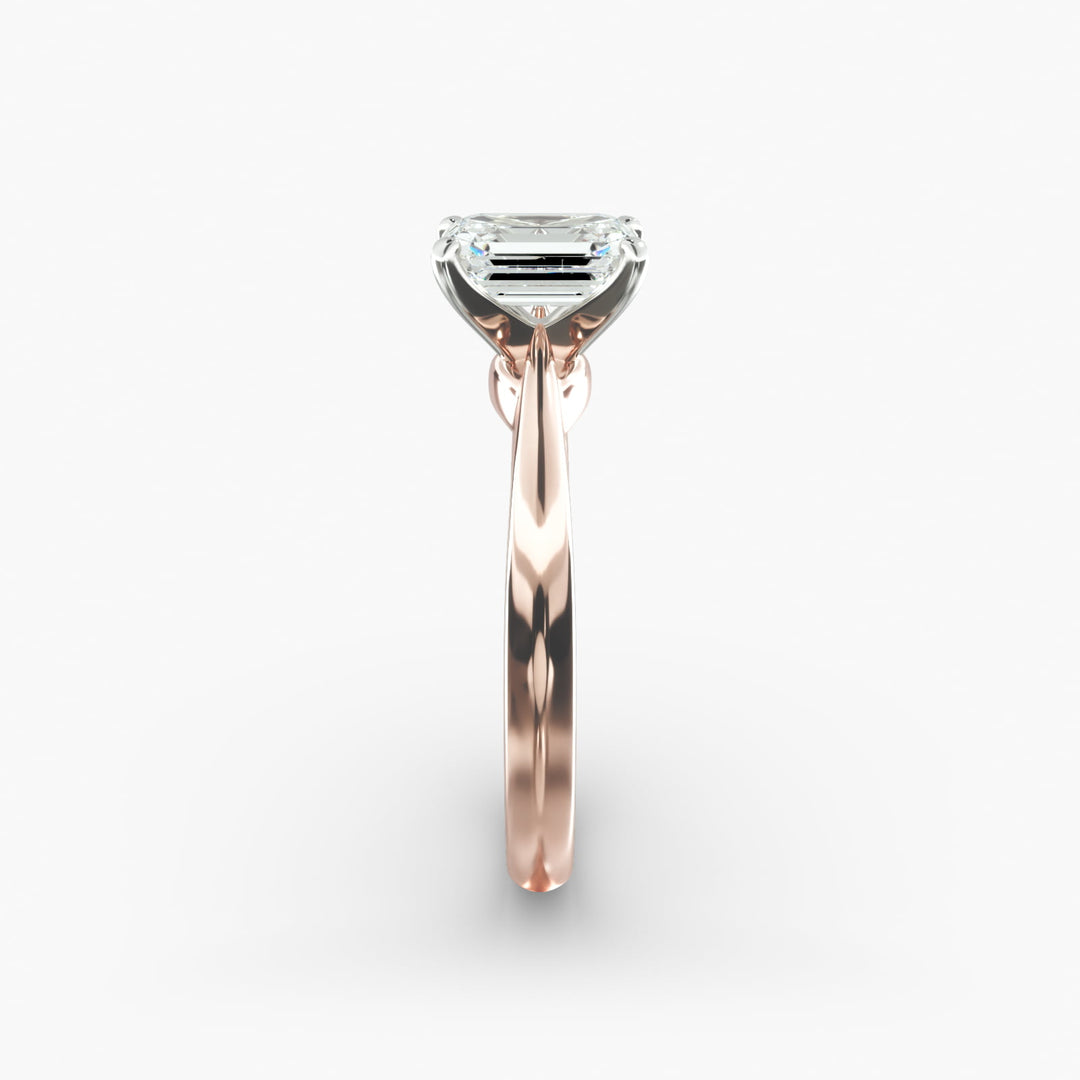 Emerald Lab-Grown Diamond Four-Prong Engagement Ring | Classic Solitaire | IGI Certified | 10K/14K/18K Gold