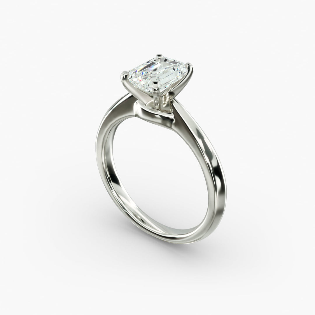 Emerald Lab-Grown Diamond Four-Prong Engagement Ring | Classic Solitaire | IGI Certified | 10K/14K/18K Gold