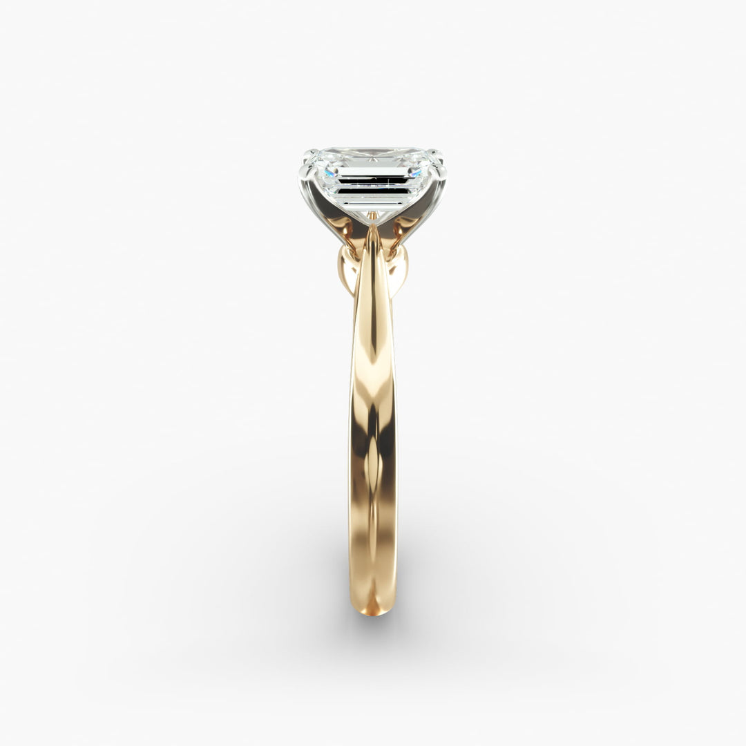 Emerald Lab-Grown Diamond Four-Prong Engagement Ring | Classic Solitaire | IGI Certified | 10K/14K/18K Gold