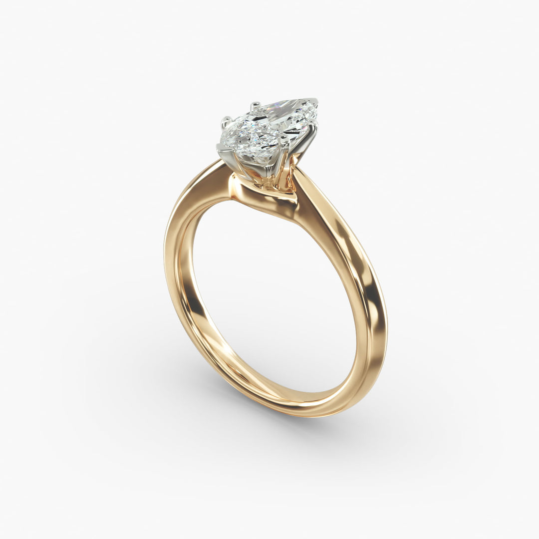 Marquise Lab-Grown Diamond Six-Prong Engagement Ring | Classic Solitaire | IGI Certified | 10K/14K/18K Gold