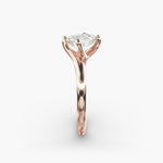 Load image into Gallery viewer, Emerald Lab-Grown Diamond Twisted Four-Prong Engagement Ring | Modern Solitaire | IGI Certified | 10K/14K/18K Gold
