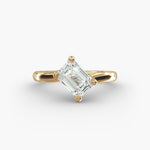 Load image into Gallery viewer, Emerald Lab-Grown Diamond Twisted Four-Prong Engagement Ring | Modern Solitaire | IGI Certified | 10K/14K/18K Gold
