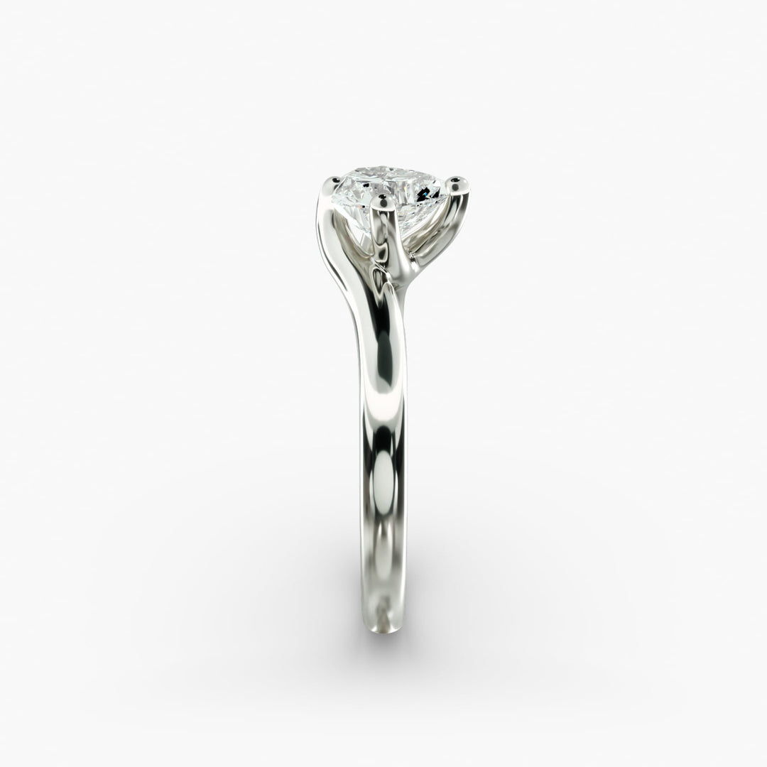 Heart Lab-Grown Diamond Twisted Engagement Ring | Romantic Solitaire Design | IGI Certified | 10K/14K/18K Gold