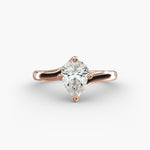 Load image into Gallery viewer, Pear-Shaped Lab-Grown Diamond Engagement Ring | Twisted Band Four-Prong | IGI Certified | 10K/14K/18K Gold
