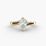 Load image into Gallery viewer, Pear-Shaped Lab-Grown Diamond Engagement Ring | Twisted Band Four-Prong | IGI Certified | 10K/14K/18K Gold
