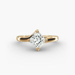 Load image into Gallery viewer, Princess-Cut Lab-Grown Diamond Engagement Ring | Twisted Band Four-Prong | IGI Certified | 10K/14K/18K Gold
