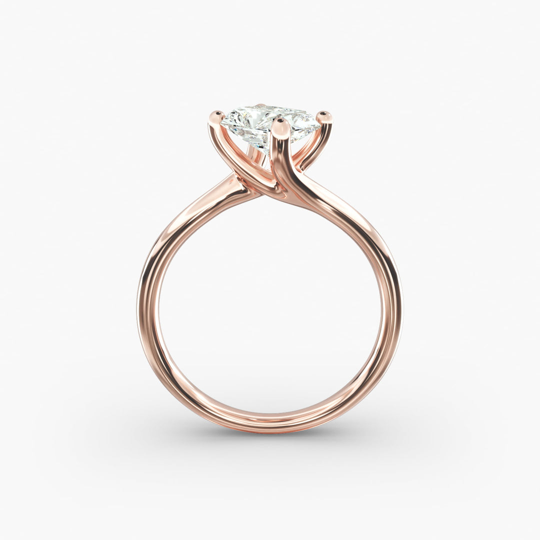 Radiant Cut Twisted Band Lab-Grown Diamond Ring | 0.50–5.00 Carat | IGI Certified | Yellow, White, Rose Gold