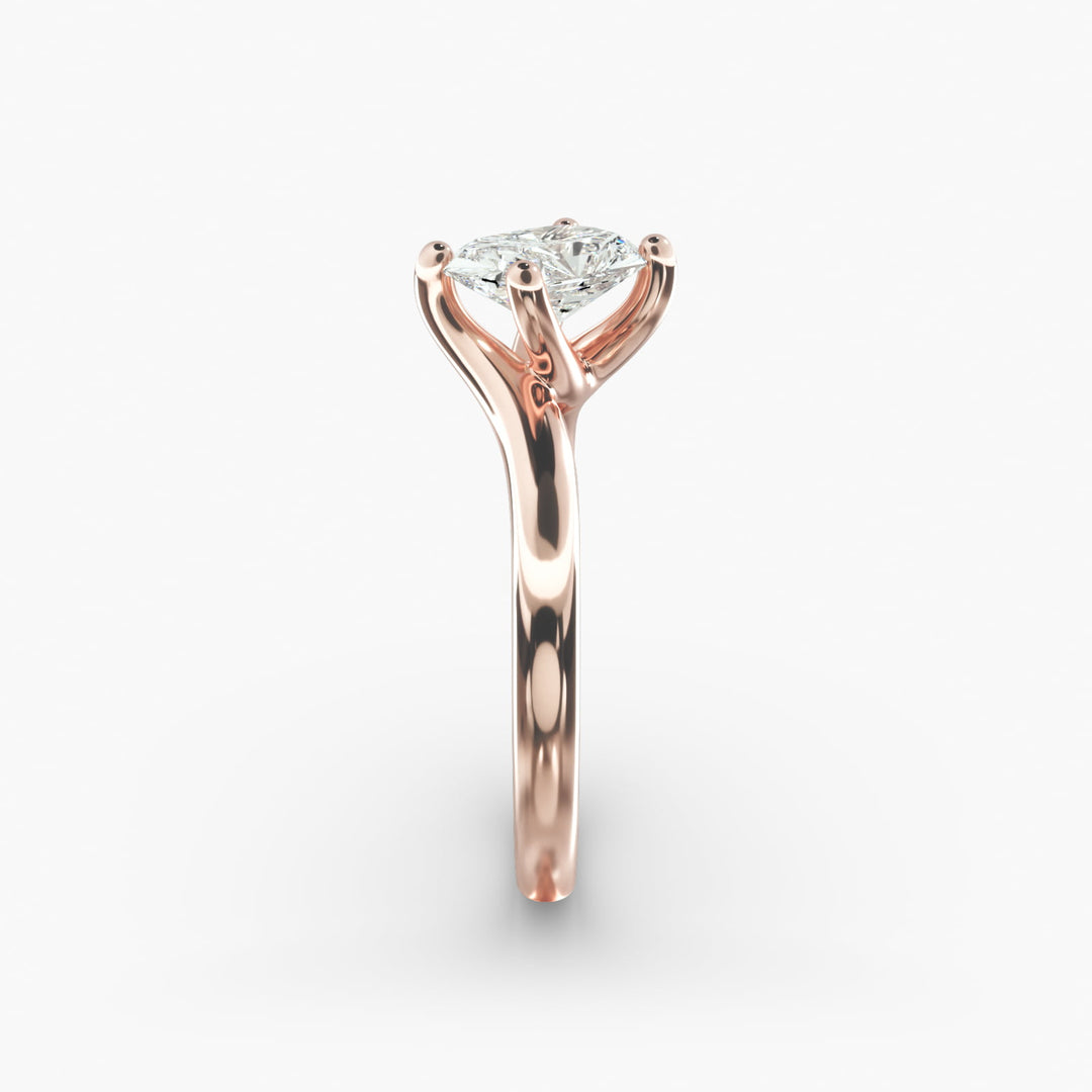 Radiant Cut Twisted Band Lab-Grown Diamond Ring | 0.50–5.00 Carat | IGI Certified | Yellow, White, Rose Gold