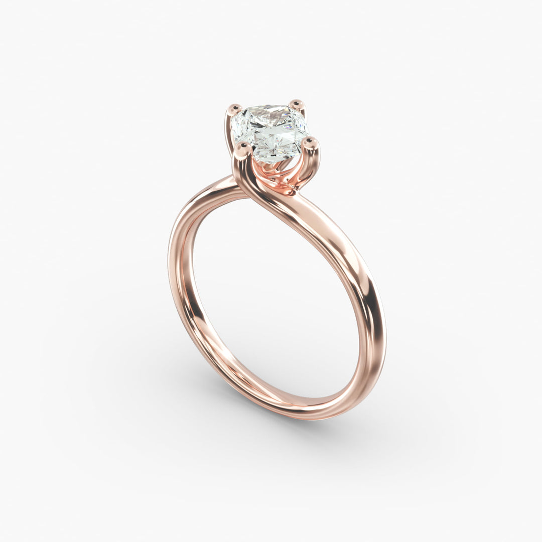 Radiant Cut Twisted Band Lab-Grown Diamond Ring | 0.50–5.00 Carat | IGI Certified | Yellow, White, Rose Gold