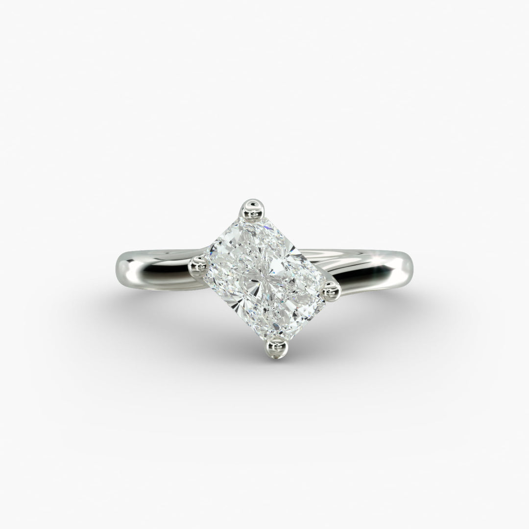 Radiant Cut Twisted Band Lab-Grown Diamond Ring | 0.50–5.00 Carat | IGI Certified | Yellow, White, Rose Gold