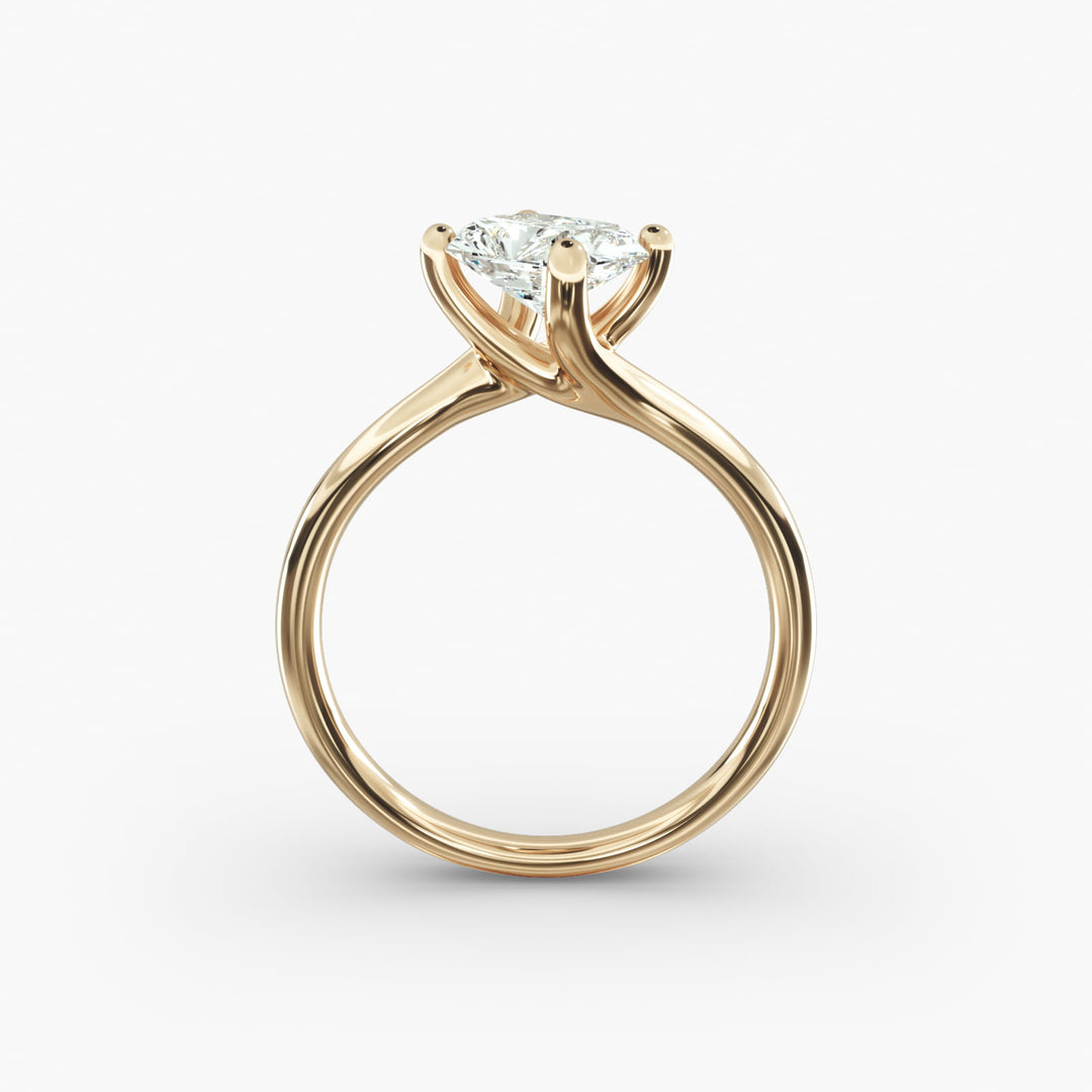 Radiant Cut Twisted Band Lab-Grown Diamond Ring | 0.50–5.00 Carat | IGI Certified | Yellow, White, Rose Gold