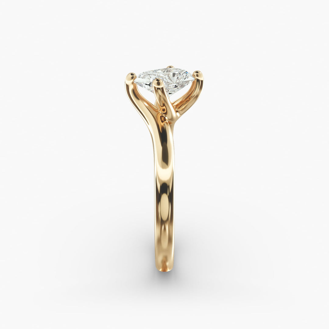 Radiant Cut Twisted Band Lab-Grown Diamond Ring | 0.50–5.00 Carat | IGI Certified | Yellow, White, Rose Gold