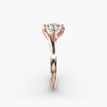 Load image into Gallery viewer, Twisted Band Round Lab-Grown Diamond Engagement Ring | Four-Prong | IGI Certified | 10K, 14K &amp; 18K Gold
