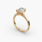 Load image into Gallery viewer, Emerald Cut Lab-Grown Diamond Ring — 6-Prong Secure Setting with Bold Band | IGI Certified | 10K/14K/18K Gold
