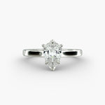 Load image into Gallery viewer, Pear Shape Lab-Grown Diamond Ring — 6-Prong Setting with Wide Band | IGI Certified | 10K/14K/18K Gold
