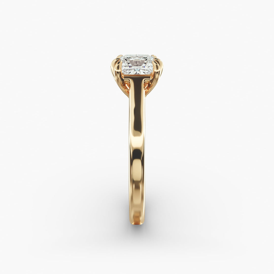 Princess Cut Lab-Grown Diamond Ring — 6-Prong Setting with Wide Band | IGI Certified | 10K/14K/18K Gold