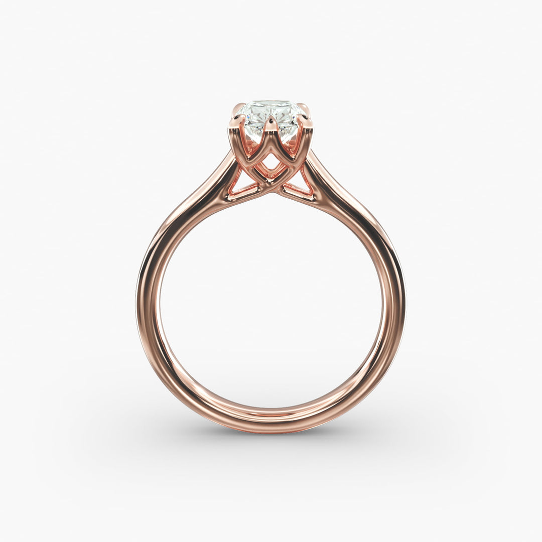 Lab Grown Radiant Diamond Ring | Six-Prong Classic Solitaire | 0.50–5.00 CT | IGI Certified | 10K/14K/18K Gold Choices
