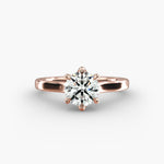 Load image into Gallery viewer, Round Brilliant Lab-Grown Diamond 6-Prong Wide Band Ring | IGI Certified | 10K/14K/18K Gold
