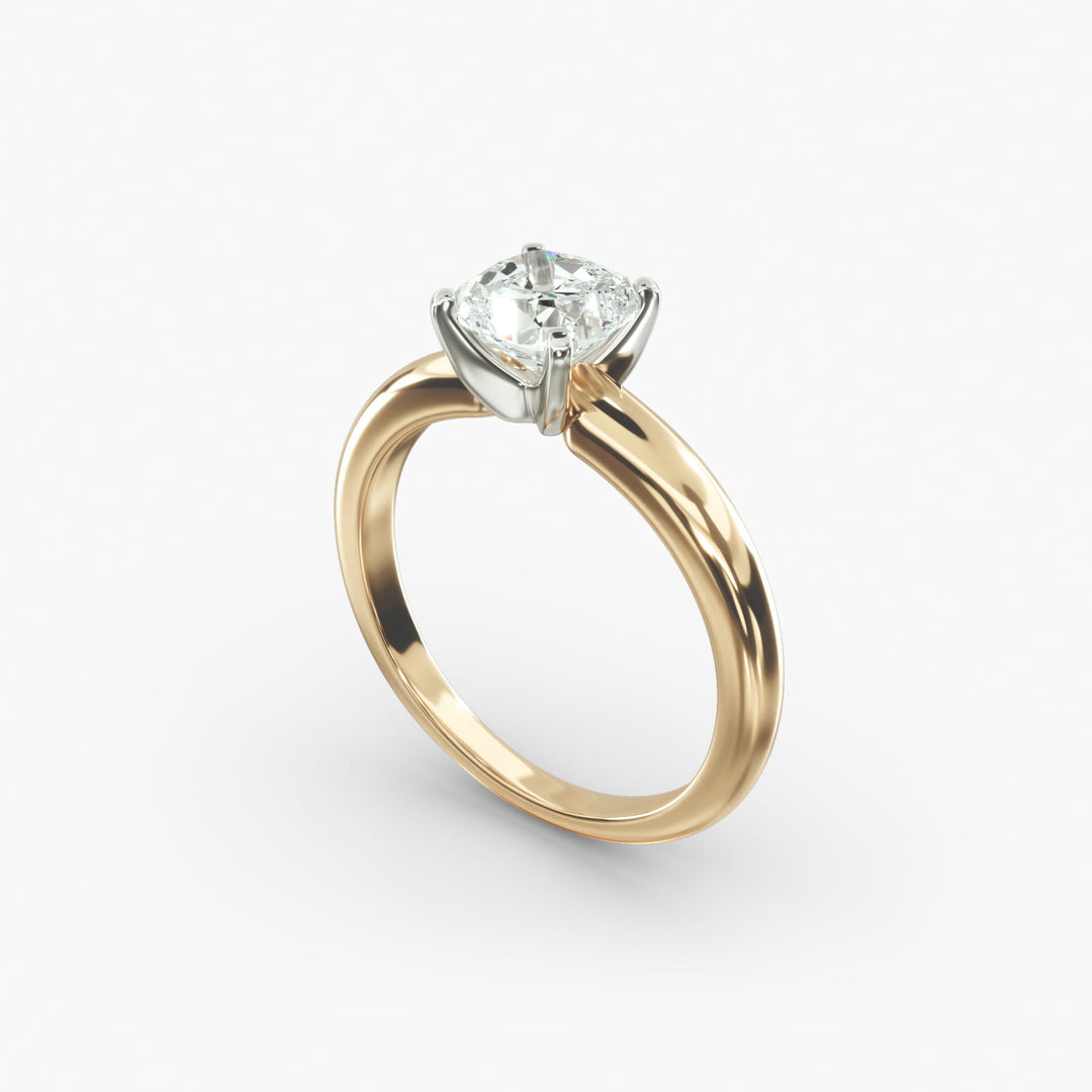 Cushion Lab-Grown Diamond Solitaire Ring – 4-Prong Classic | IGI Certified | 10K/14K/18K Gold